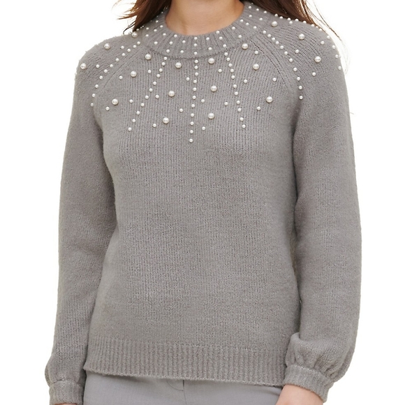 COPY - Calvin Klein Pearl Embellished Long-Sleeve Sweater
